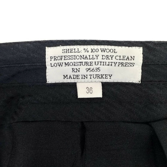 Vintage 7 Collection Brown Pleated Front Tapered Cuffed Wool Dress Pants Mens 34 - Picture 12 of 14